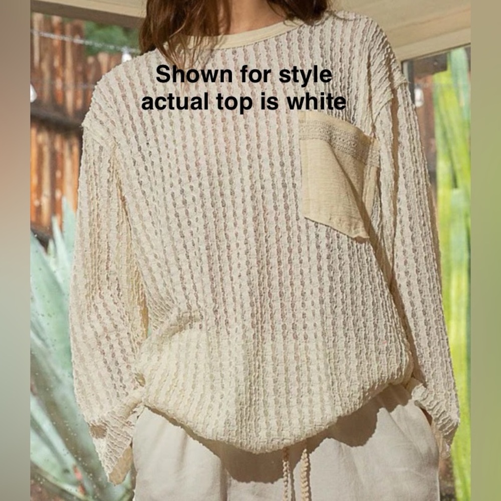 POL Ivory Her Kind Eyelets Crochet Eyelet Top - NWOT - Size L - Picture 3 of 12